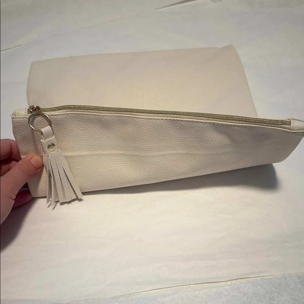 Rachel Miriam Folding Clutch Cream Pouch - Picture 8 of 10